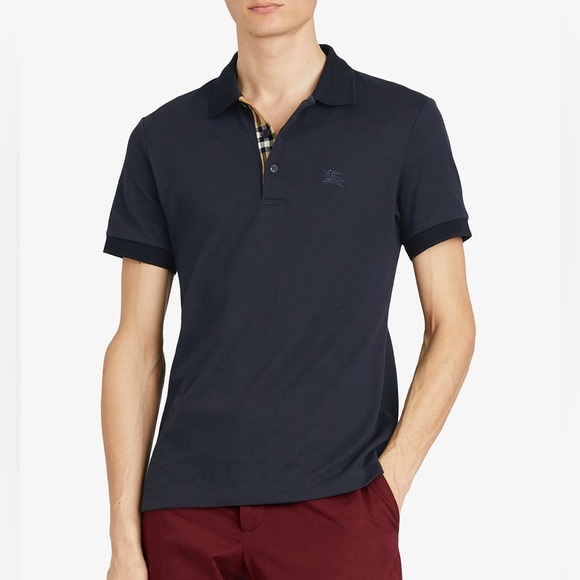 Burberry Other - Burberry contrast-collar polo shirt Navy size S